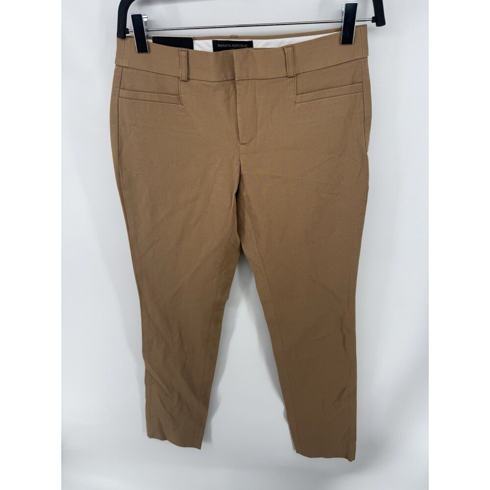 NWT Banana Republic Classic Sloan Size 0 Mid Rise Flat Front Black Cropped Pants